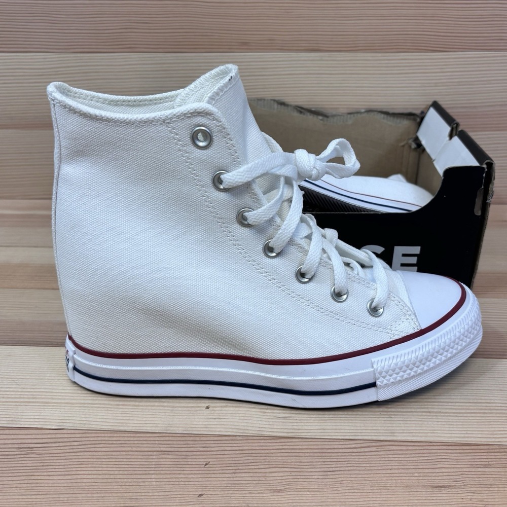 Converse Chuck Taylor Women's 9.5 Sneakers Hidden Wedge Hi Top White A11908C - Picture 5 of 7